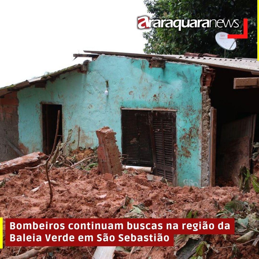Bombeiros continuam buscas na região da Baleia Verde em São Sebastião
