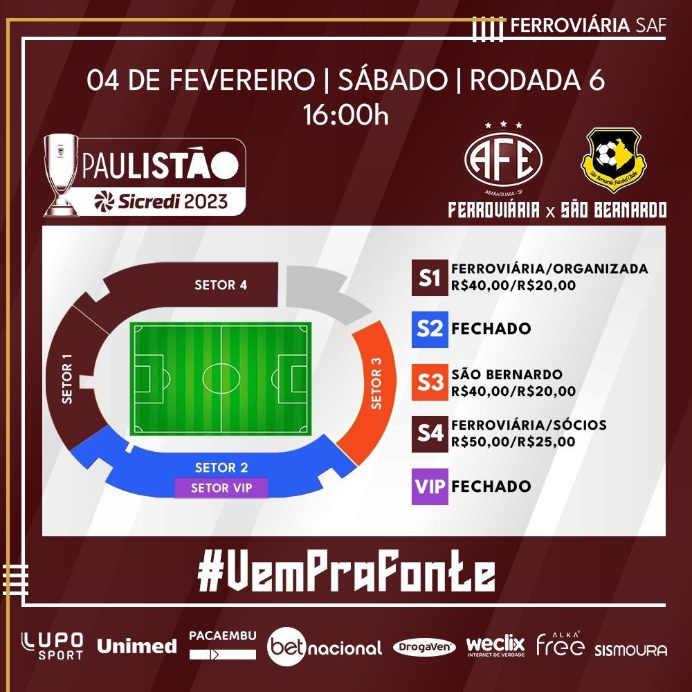 Sábado 04/02 a Ferroviária volta a campo em Araraquara!Ferroviária x São Bernardo! Paulistão 2023!