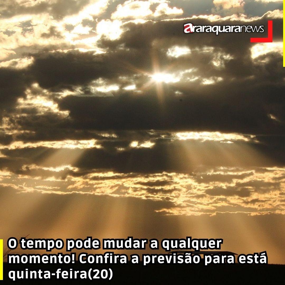 O tempo pode mudar a qualquer momento! Confira a previsão para está quinta-feira(20)
