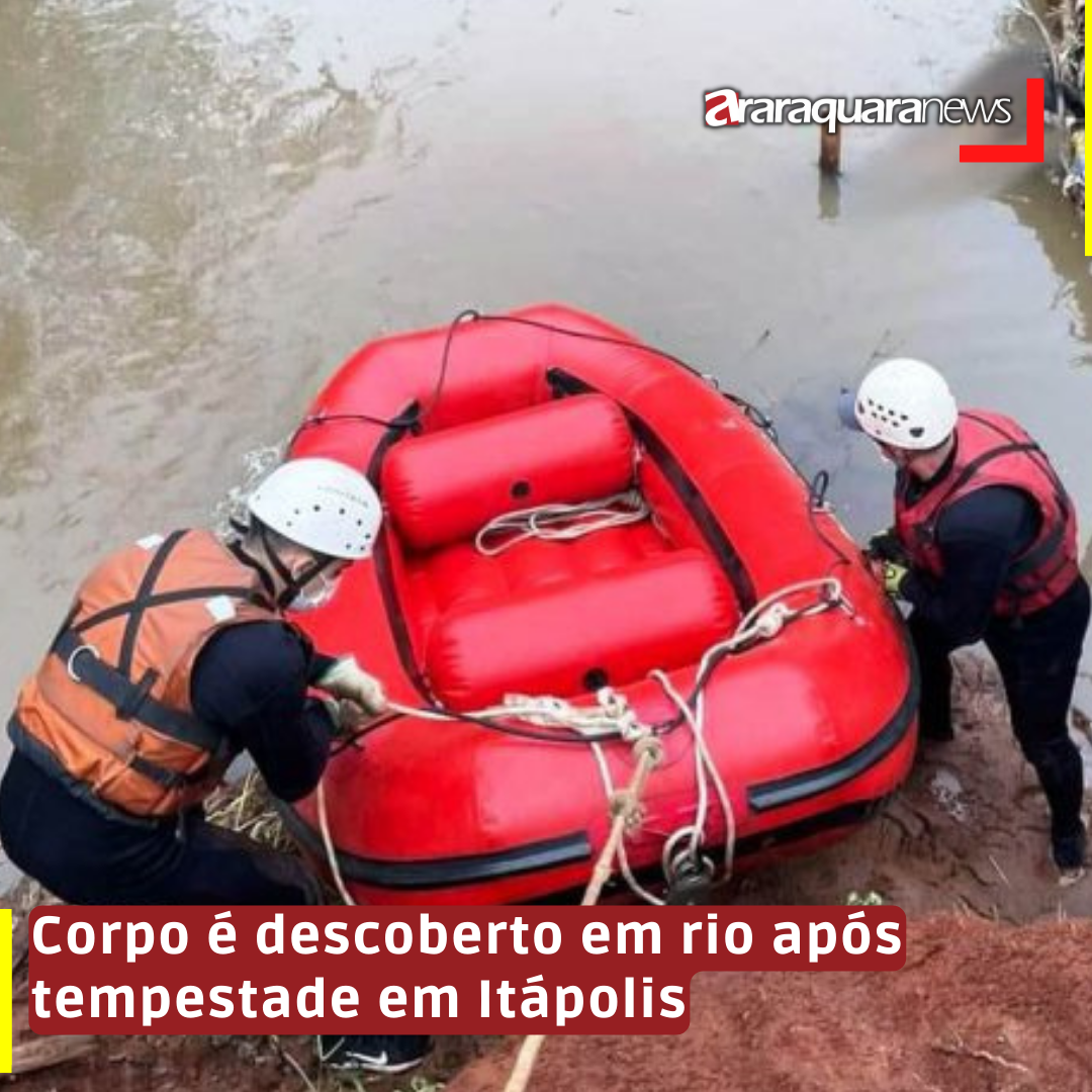 Corpo é descoberto em rio após tempestade em Itápolis