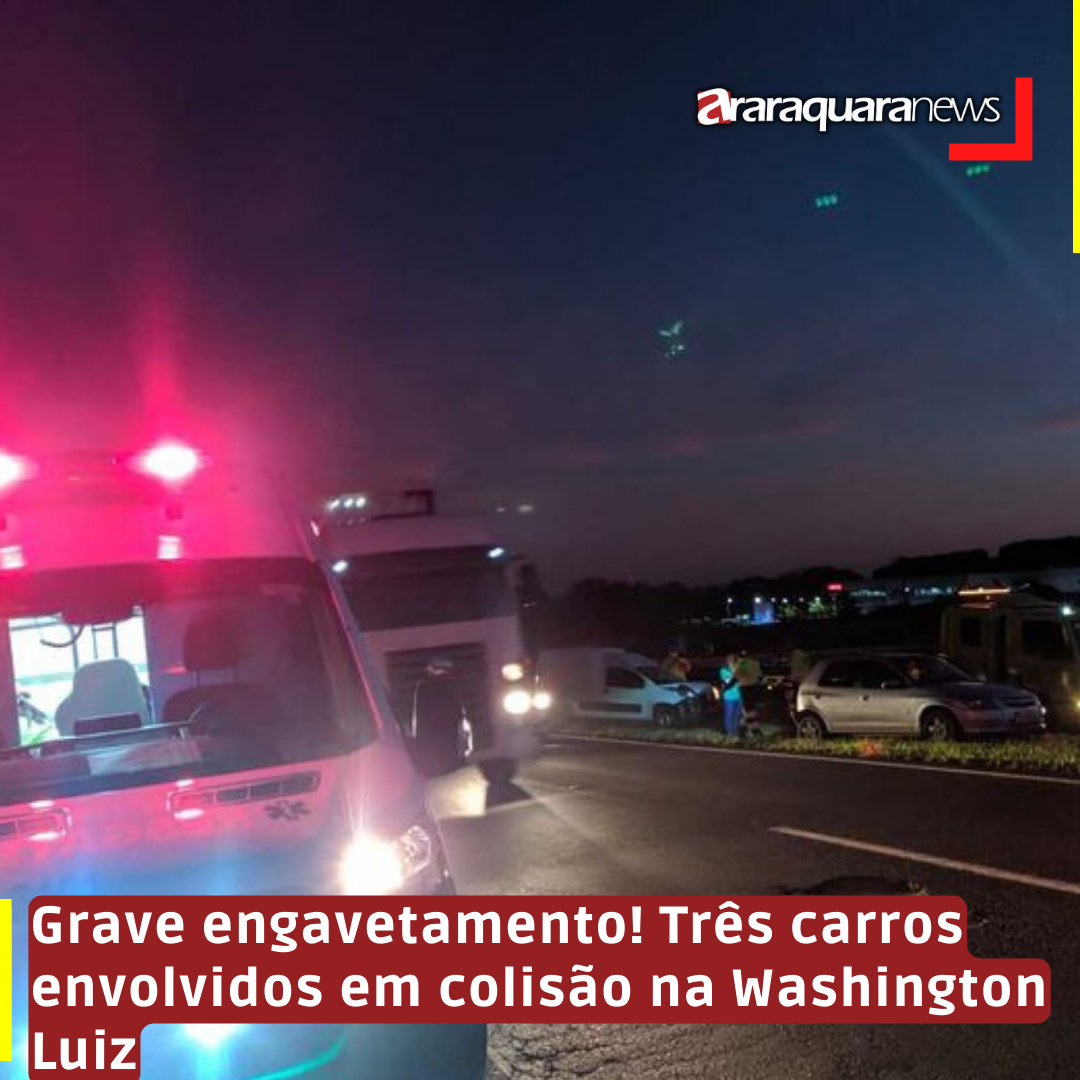 Grave engavetamento! Três carros envolvidos em colisão na Washington Luiz