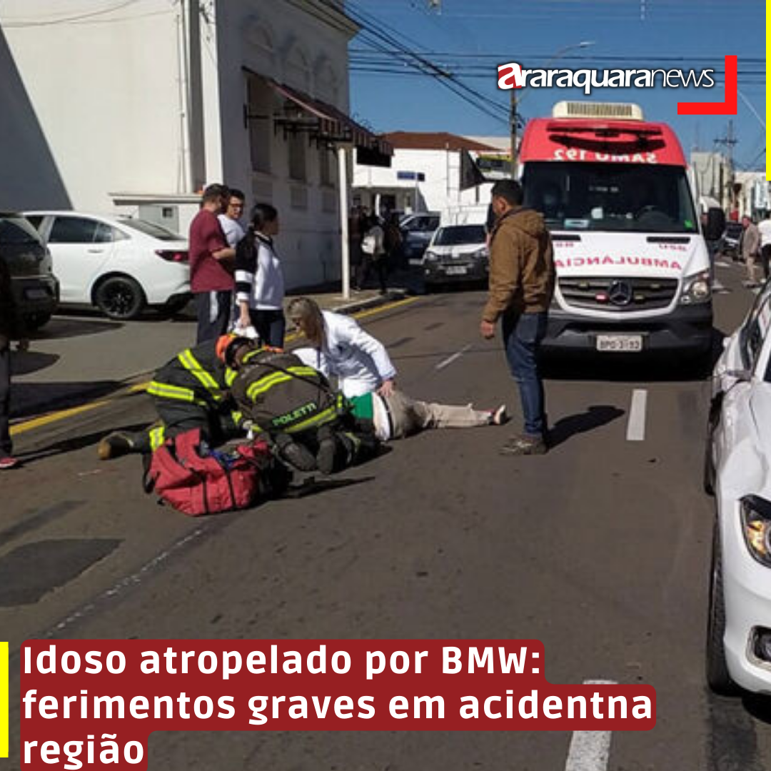 Idoso atropelado por BMW: ferimentos graves em acidentna região