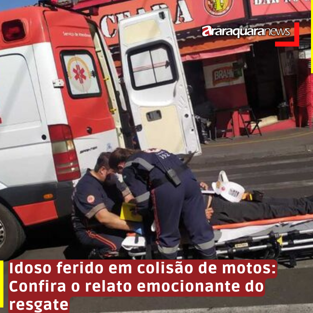 Idoso ferido em colisão de motos: Confira o relato emocionante do resgate