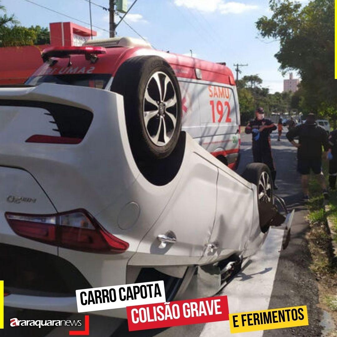 Motorista Ferida: Colisão e capotamento na região