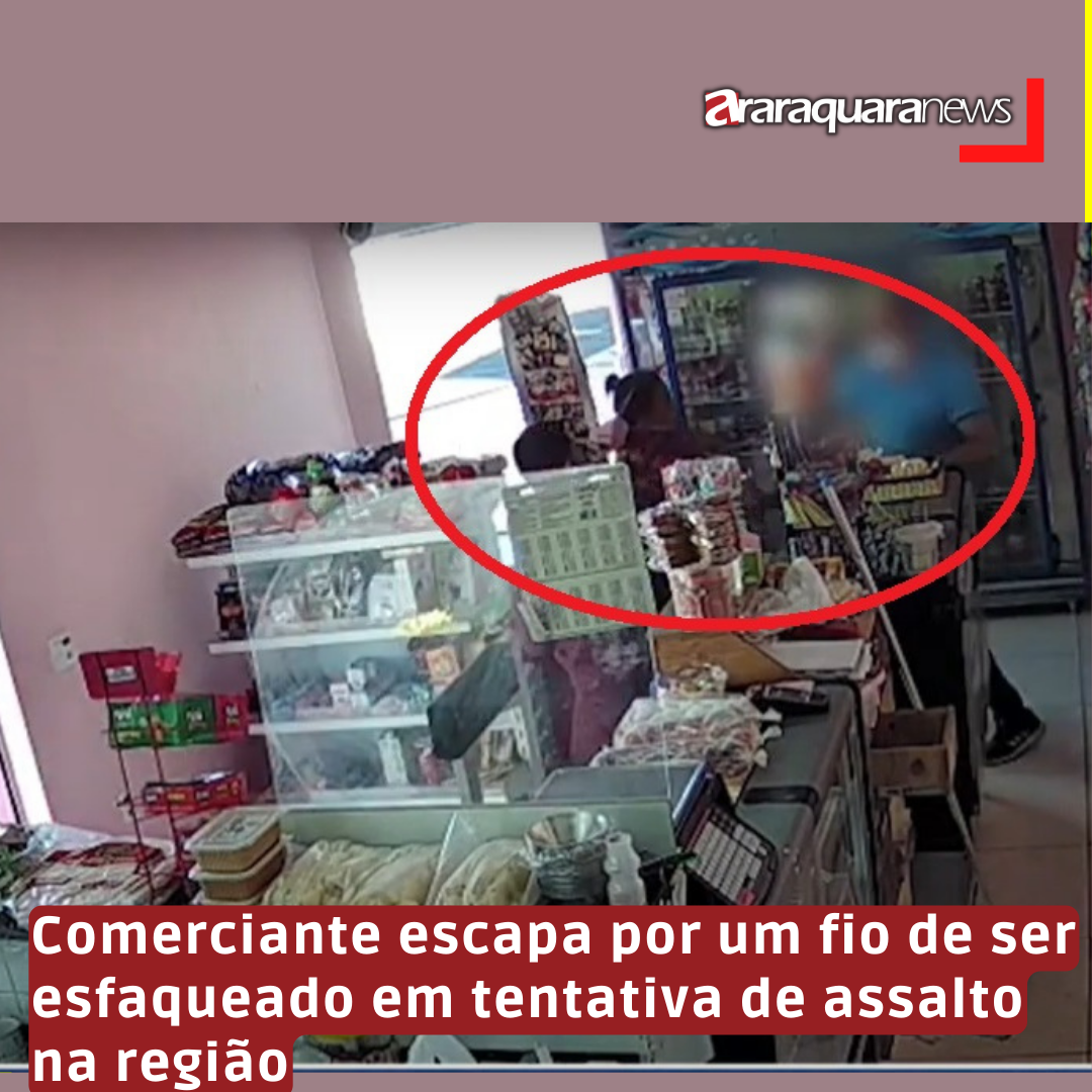 VÍDEO | Comerciante escapa por um fio de ser esfaqueado em tentativa de assalto na região