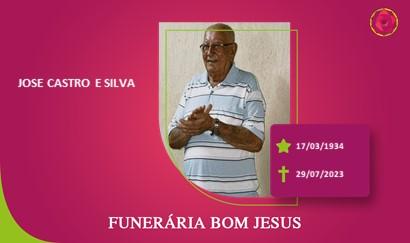 A Funerária Bom Jesus comunica o falecimento do Sr. JOSE DE CASTRO E SILVA.