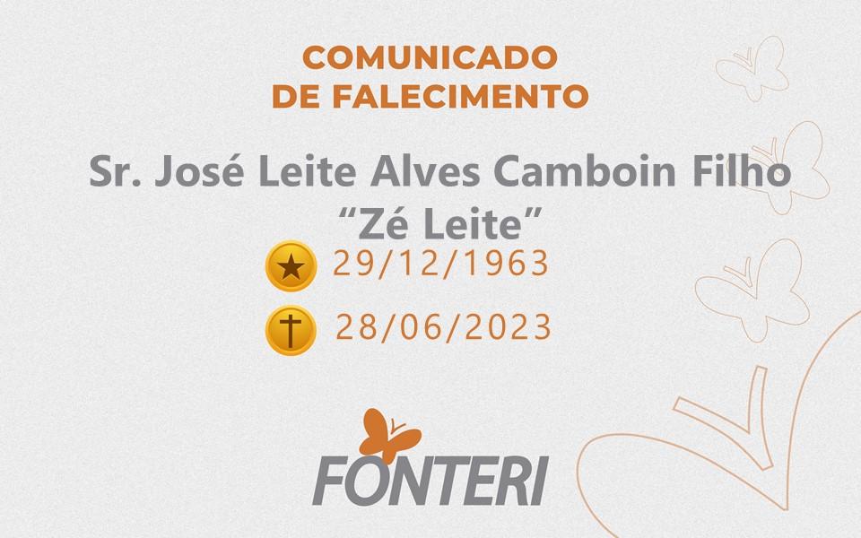 Comunicamos o falecimento do Sr José Leite Alves Camboin Filho