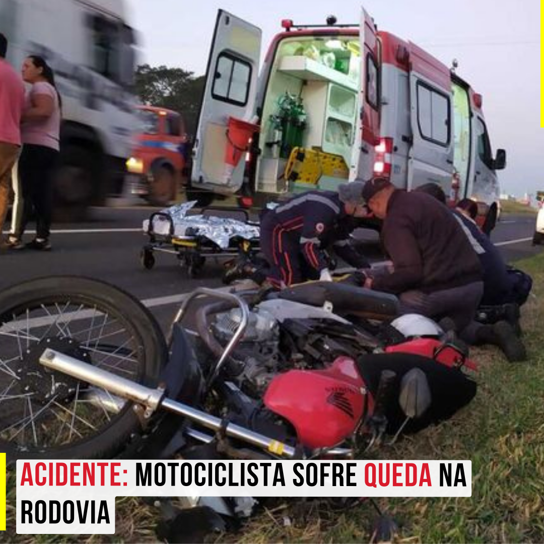 FOTOS |  Motociclista Sofre Queda na SP-215
