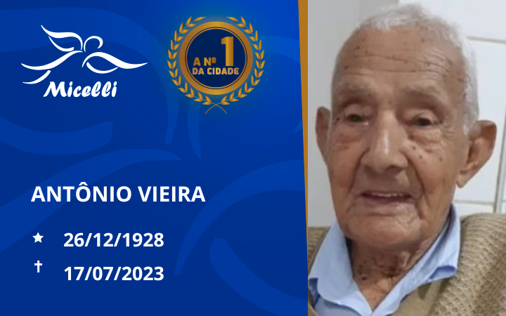 O GRUPO MICELLI COMUNICA O FALECIMENTO DO SR. ANTÔNIO VIEIRA