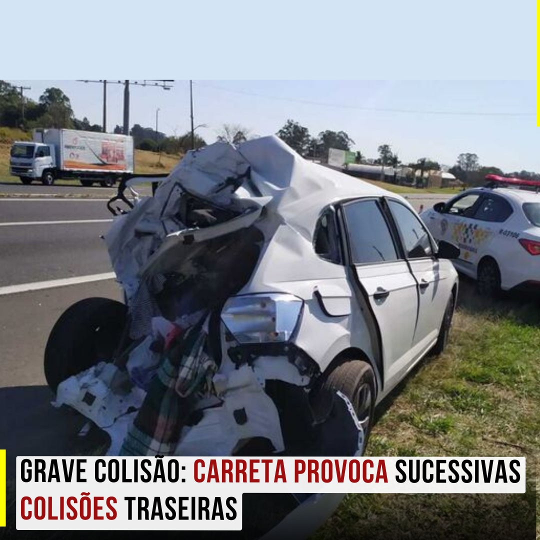 VEJA FOTOS | Grave Colisão: Carreta provoca sucessivas colisões traseiras