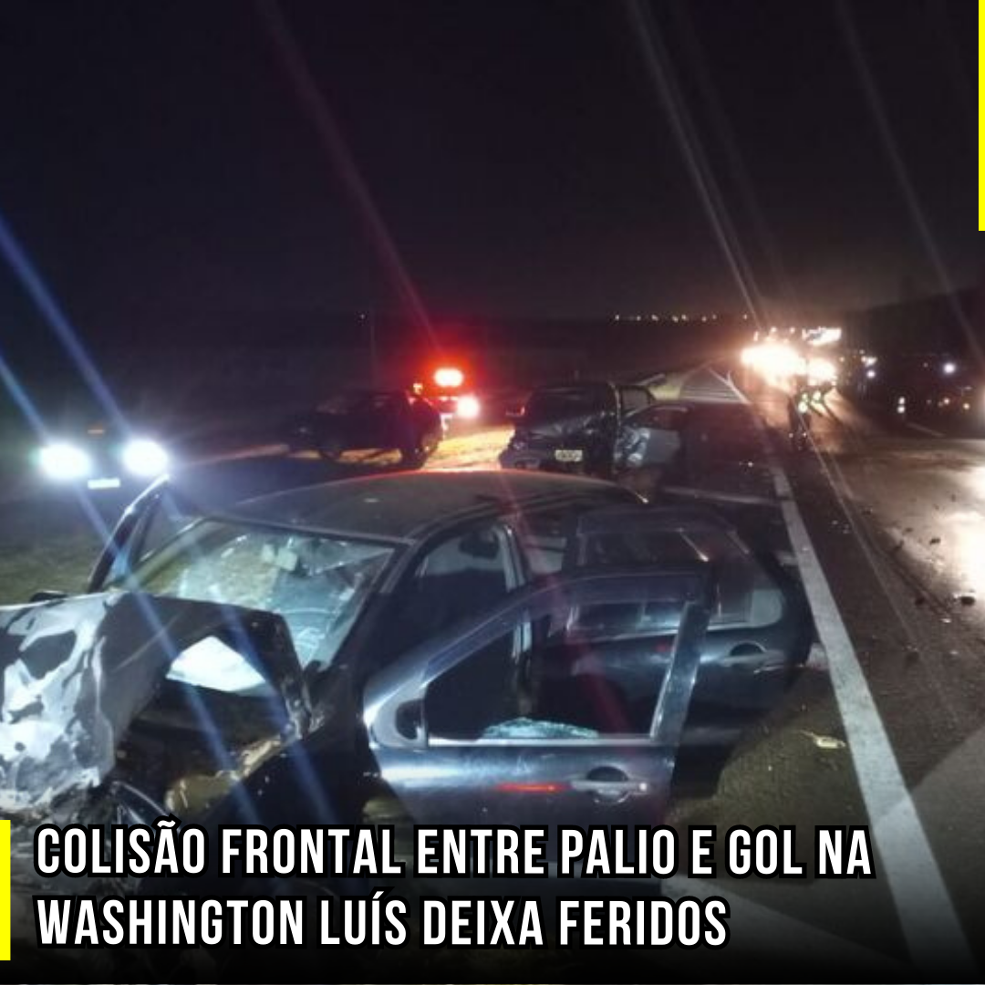 Colisão frontal entre Palio e Gol na Washington Luís deixa feridos