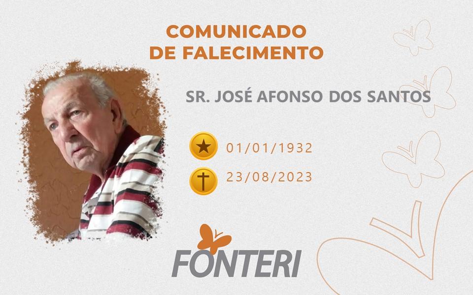 Comunicamos o falecimento do Sr. José Afonso dos Santos