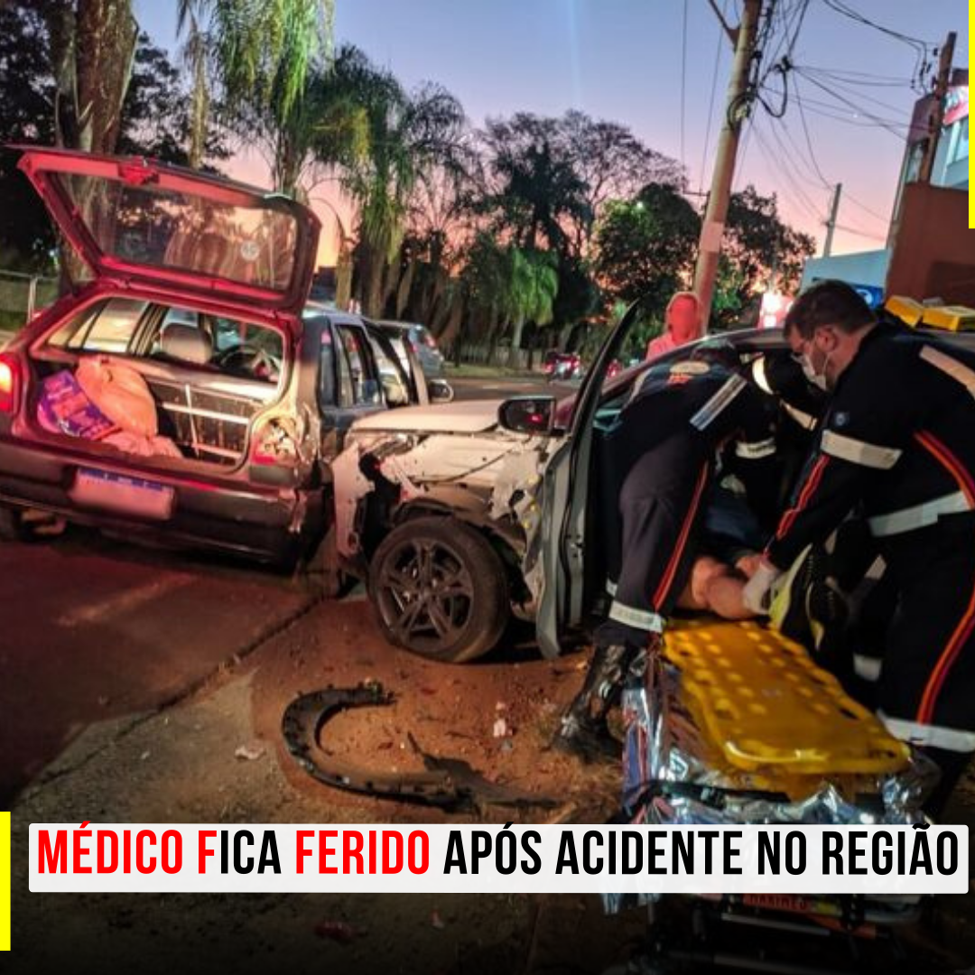 Médico fica ferido após acidente no região