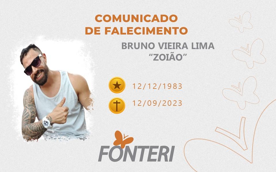 Comunicamos o falecimento de Bruno Vieira Lima 