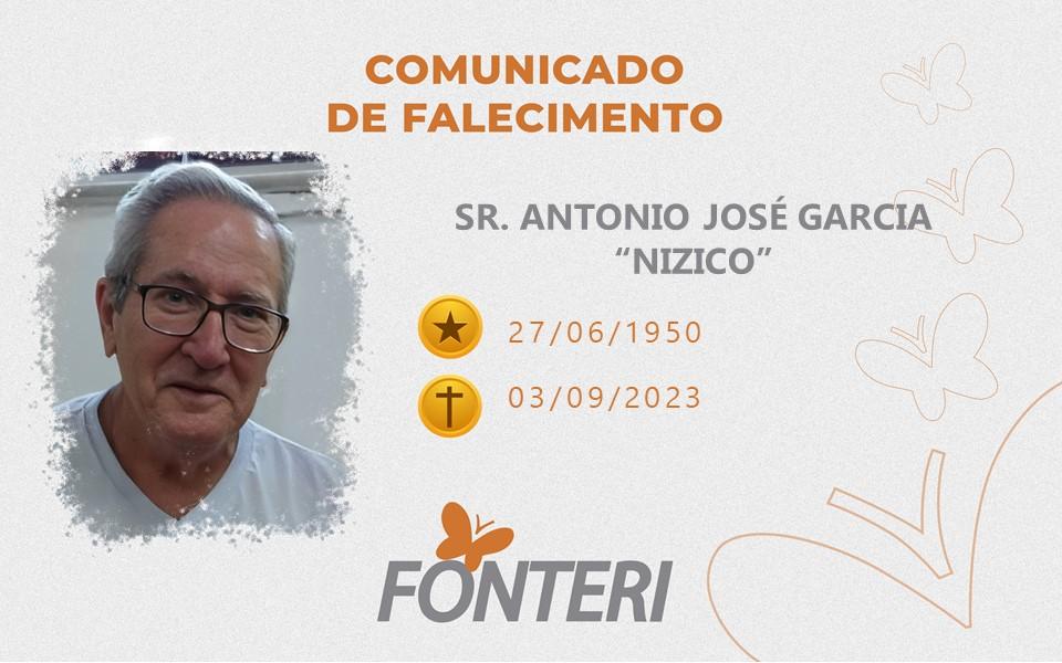 Comunicamos o falecimento do Antonio José Garcia