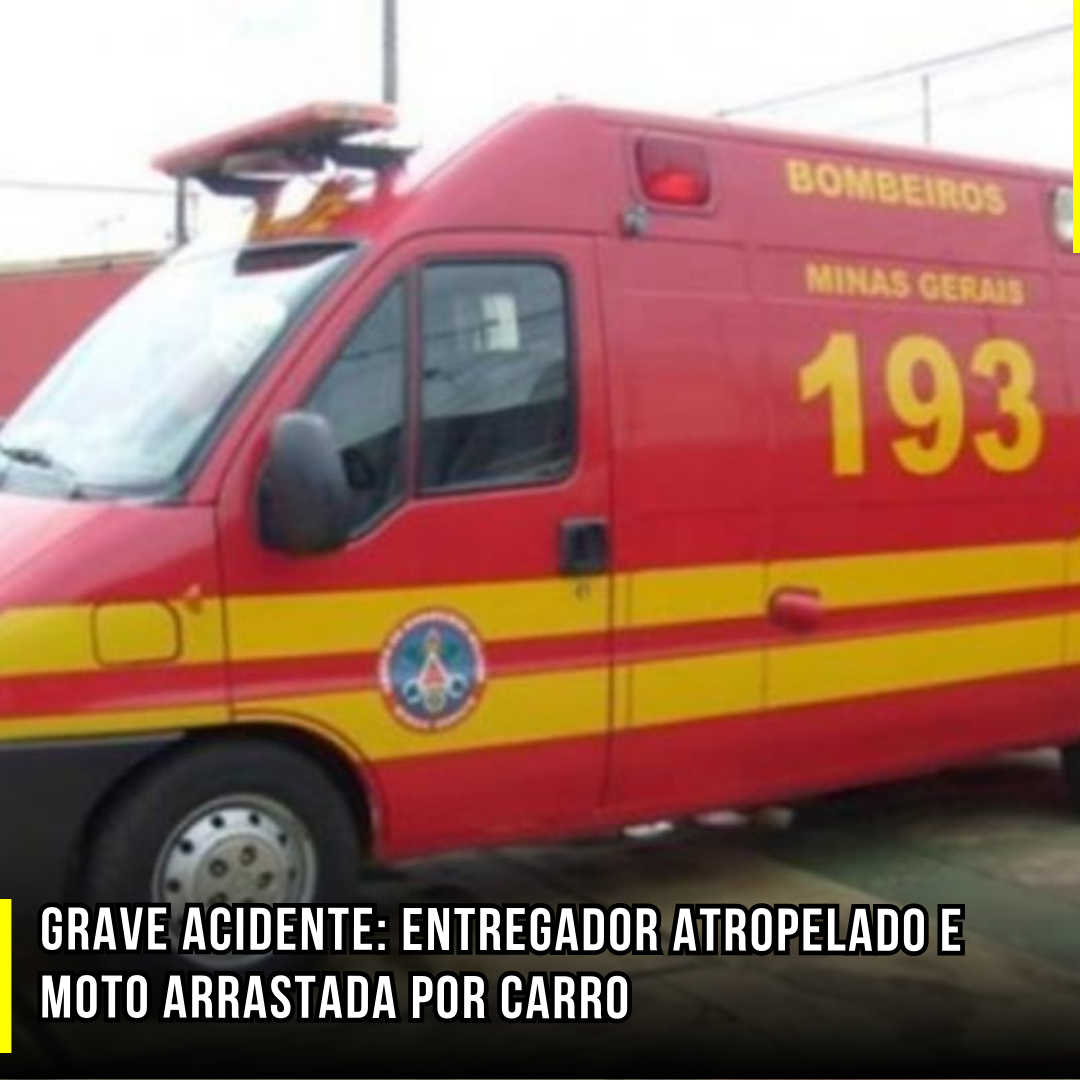 Grave acidente: entregador atropelado e moto arrastada por carro