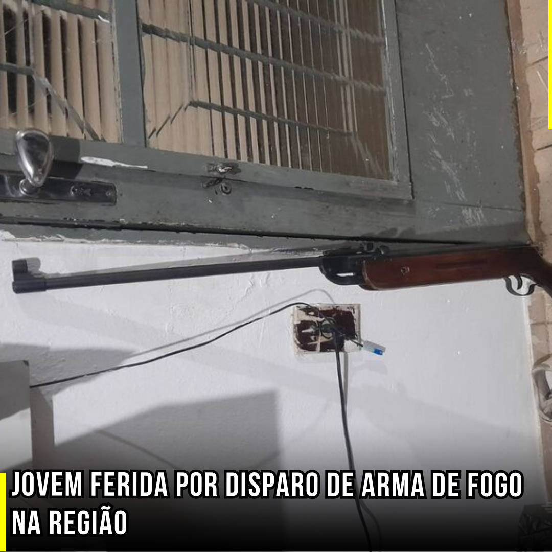 Jovem ferida por disparo de arma de fogo na região