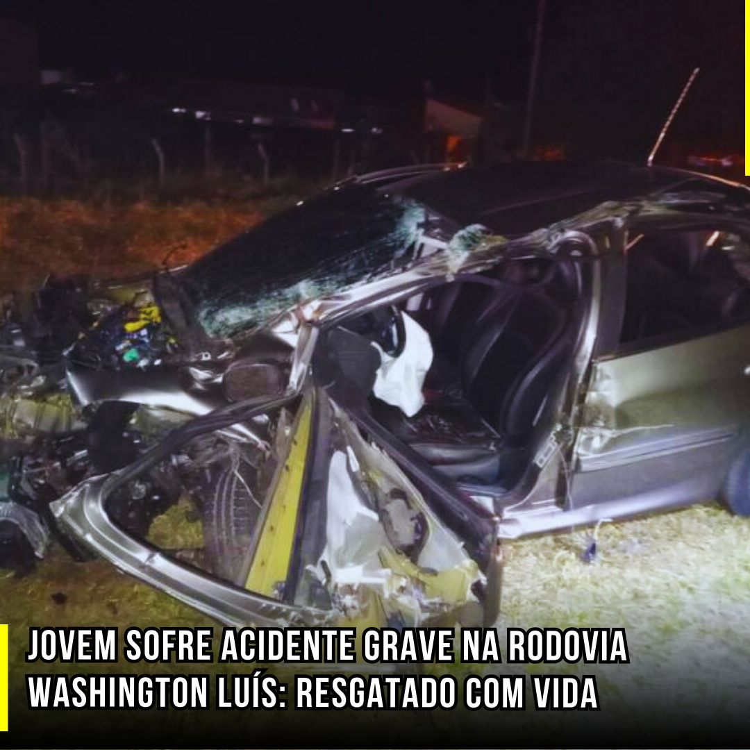 Jovem sofre acidente grave na Rodovia Washington Luís: Resgatado com vida