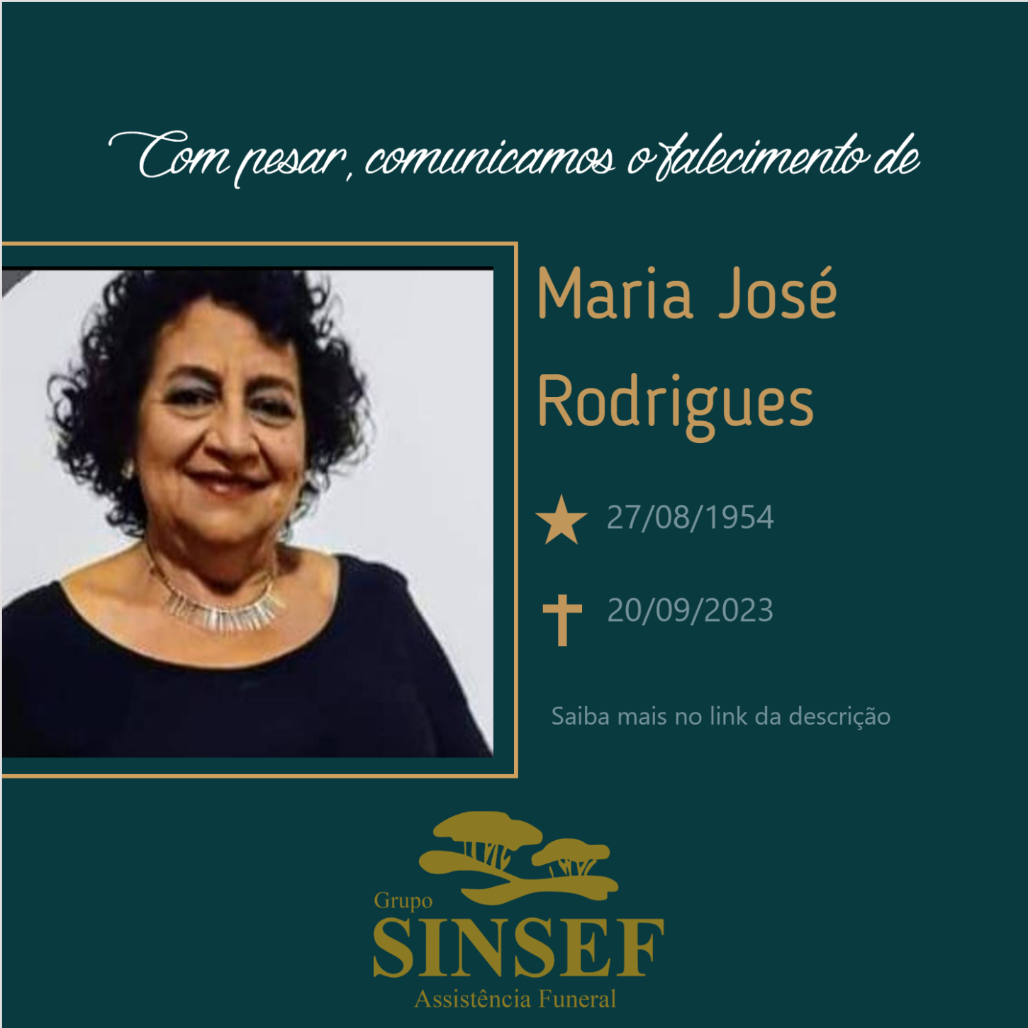 O Grupo Sinsef se despede de Maria José Rodrigues