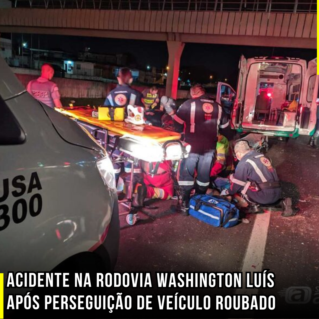Acidente na Rodovia Washington Luís Após Perseguição de Veículo Roubado