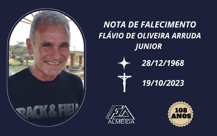 Comunicamos o falecimento do SR. FLÁVIO DE OLIVEIRA ARRUDA JUNIOR