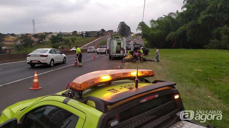 acidente na estrada  deixa vitima leve