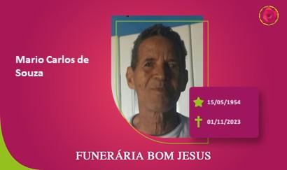 A Funerária Bom Jesus comunica o falecimento do Sr. MARIO CARLOS DE SOUZA