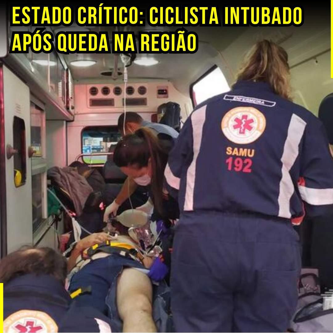 Estado Crítico: Ciclista Intubado Após Queda na região