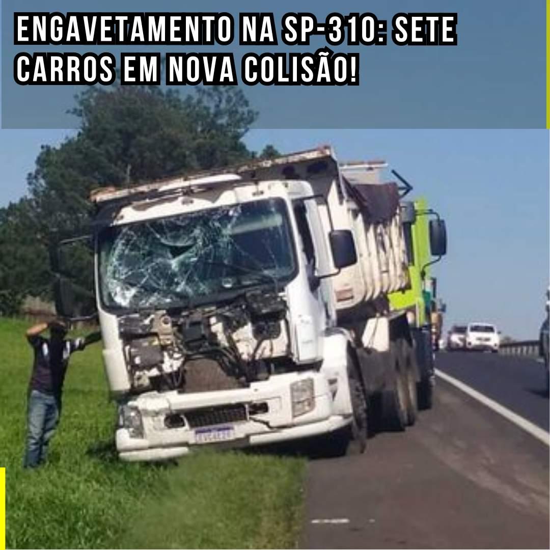 Engavetamento na SP-310: Sete Carros em Nova Colisão!
