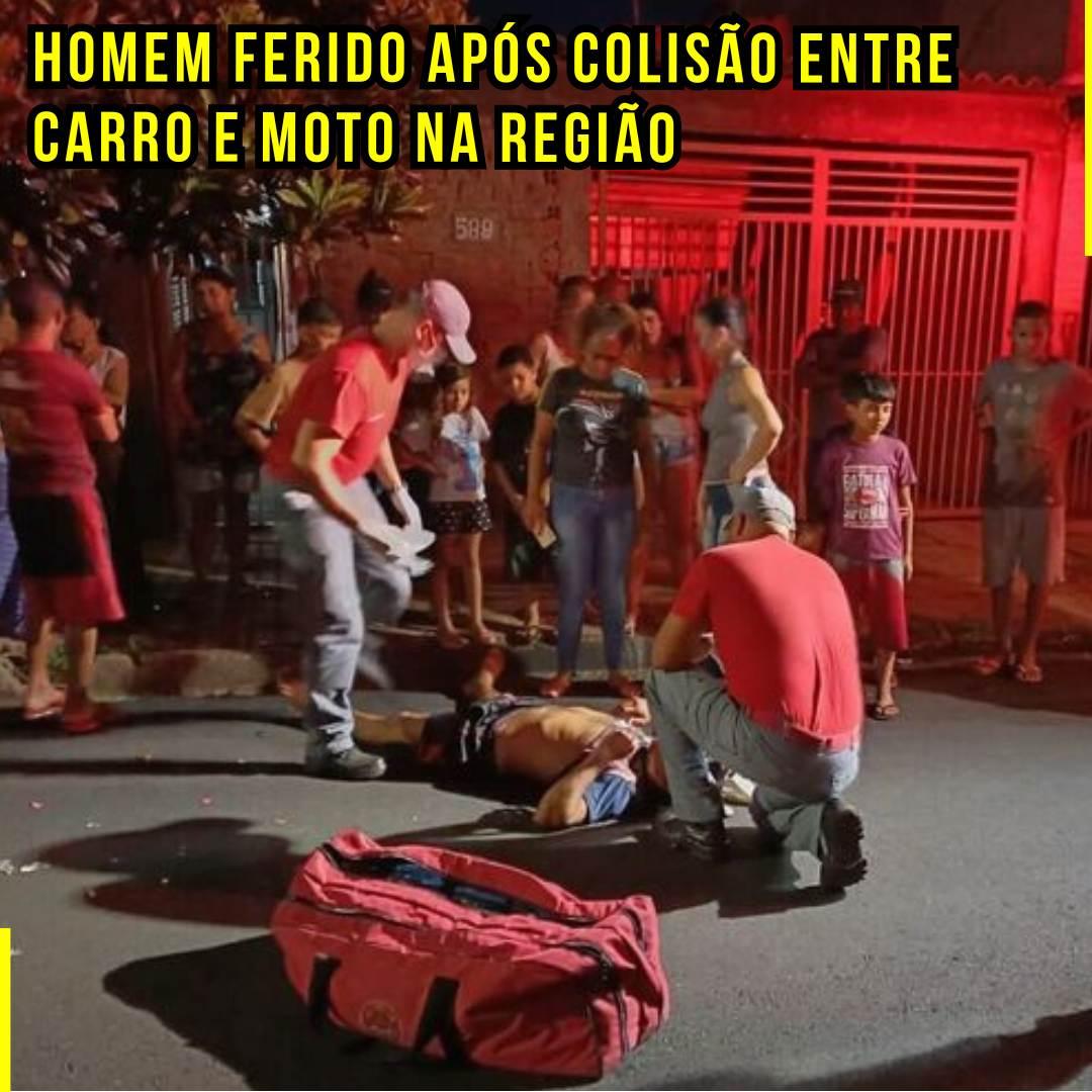 Homem Ferido após Colisão entre Carro e Moto na região