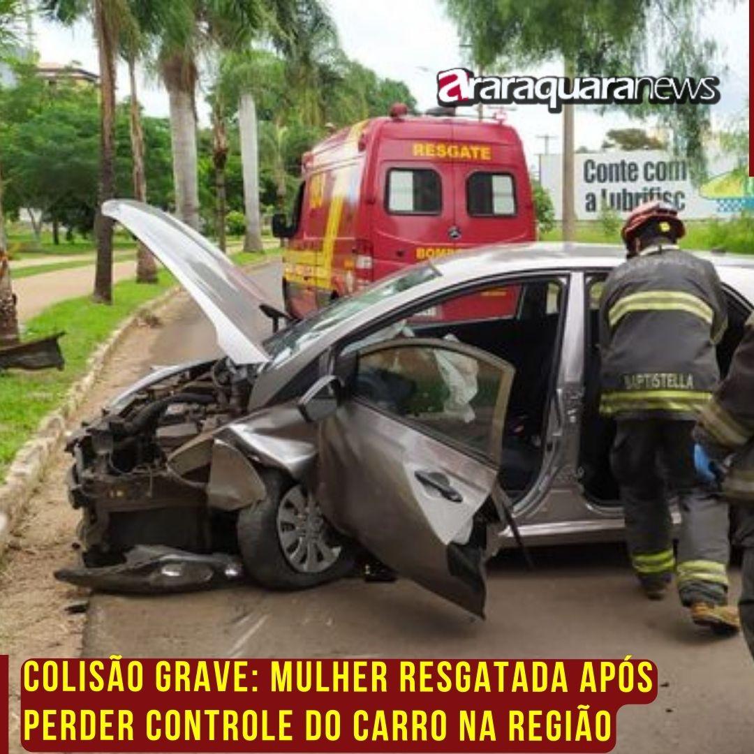 Colisão Grave: Mulher Resgatada Após Perder Controle do Carro na Região