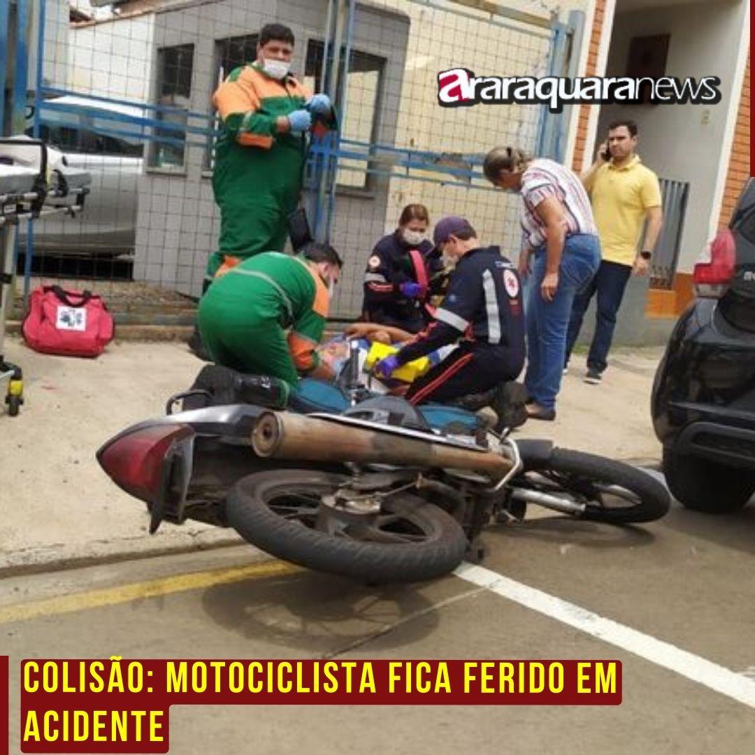 Colisão: Motociclista fica ferido em acidente