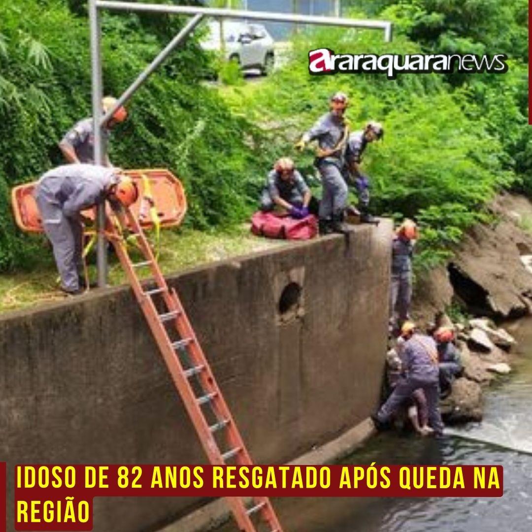 Idoso de 82 Anos Resgatado após Queda na Região