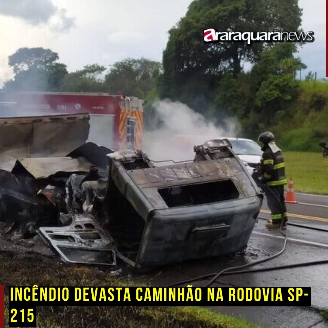 Incêndio Devasta Caminhão na Rodovia SP-215