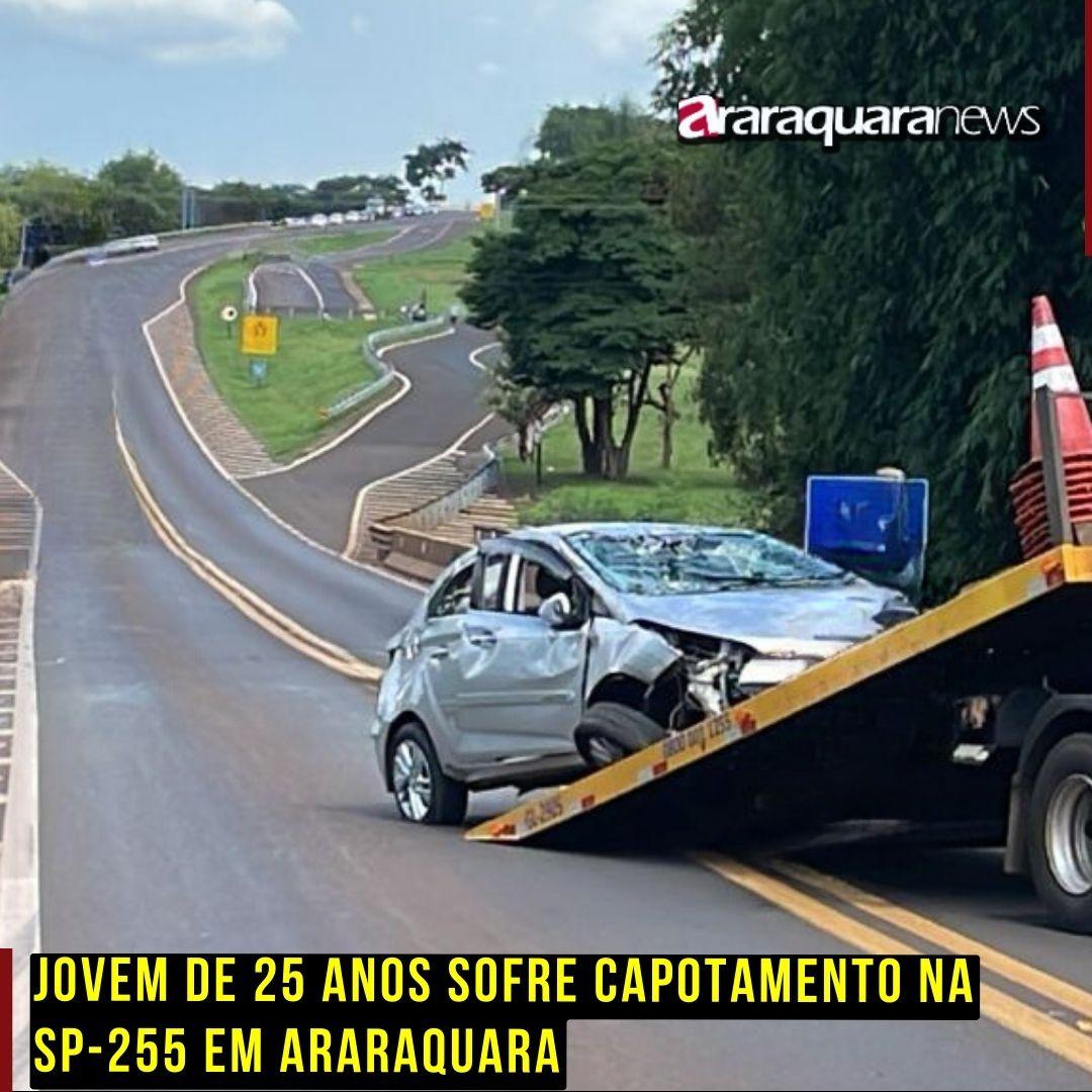 Jovem de 25 Anos Sofre Capotamento na SP-255 em Araraquara