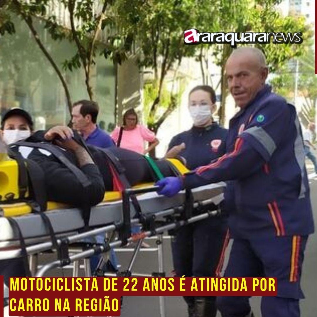 Motociclista de 22 anos é atingida por carro na Região