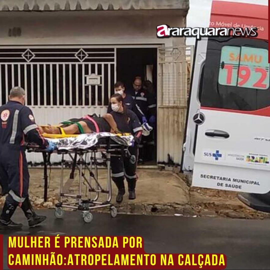 Mulher é Prensada por Caminhão:Atropelamento na Calçada