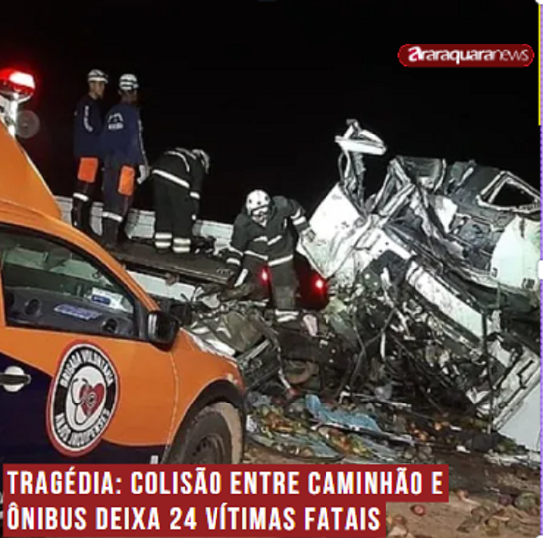 Tragédia: Colisão entre caminhão e ônibus deixa 24 vítimas fatais