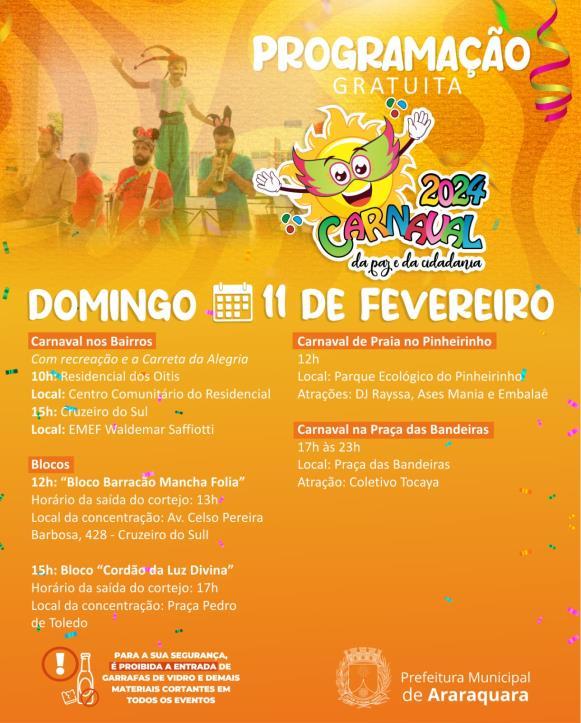 Carnaval no Pinheirinho e Mais: Confira a Programação de Domingo!