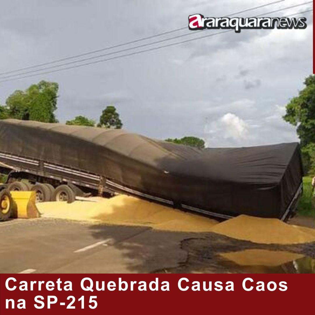 Carreta Quebrada Causa Caos na SP-215