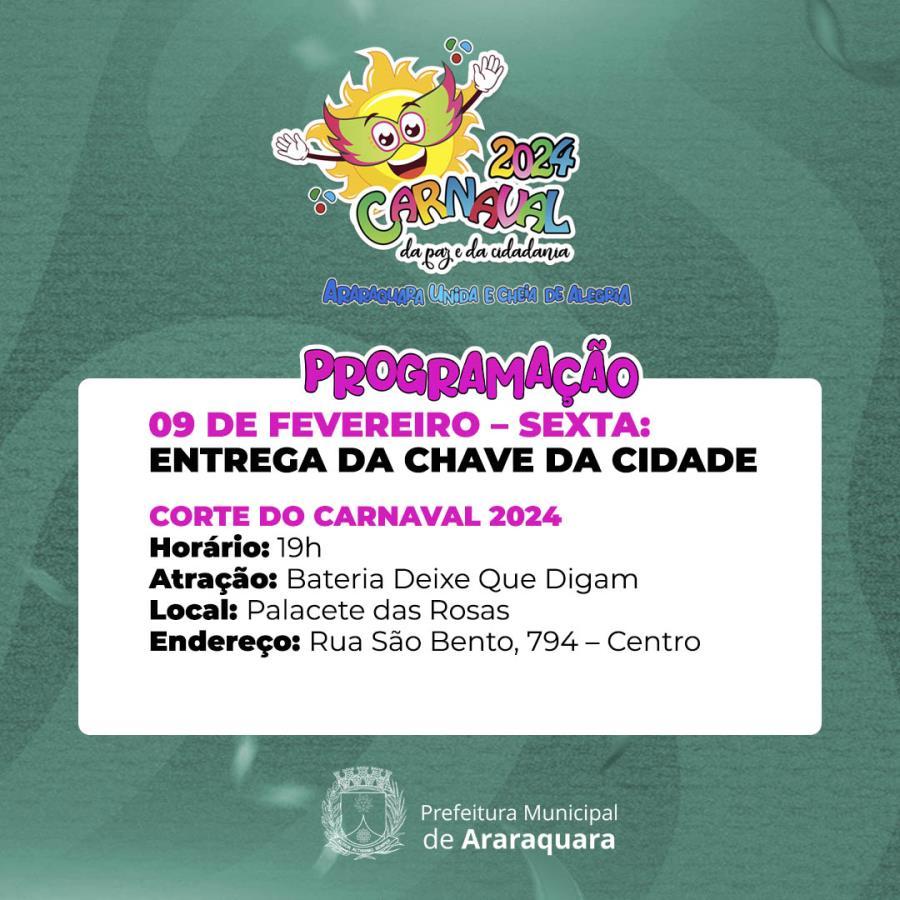 Entrega da Chave: Início do Carnaval 2024 em Araraquara!
