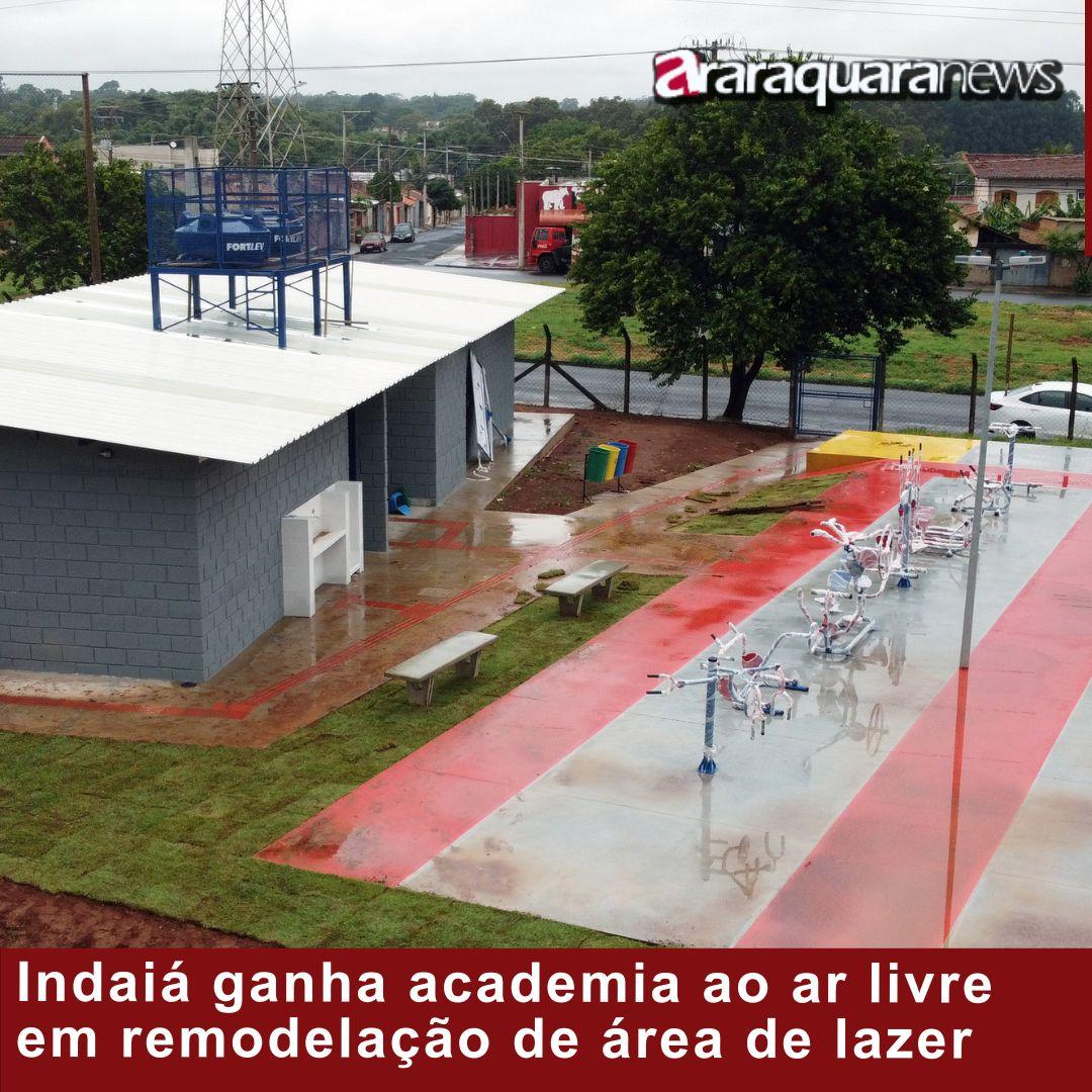 Indaiá ganha academia ao ar livre em remodelação de área de lazer