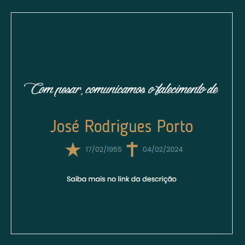 O Grupo Sinsef se despede do Sr. José Rodrigues Porto