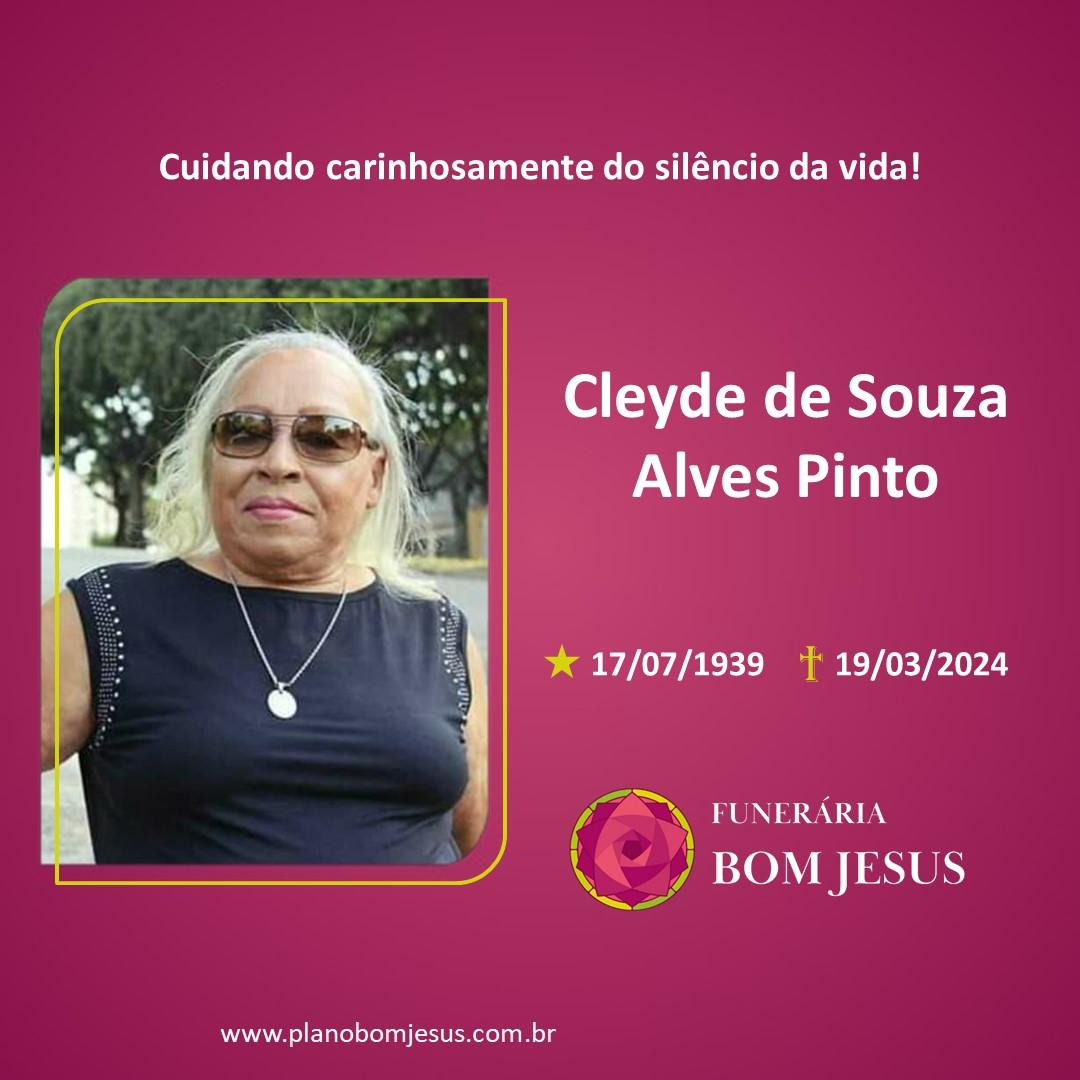 A Funerária Bom Jesus comunica o falecimento da Sra. CLEYDE DE SOUZA ALVES PINTO
