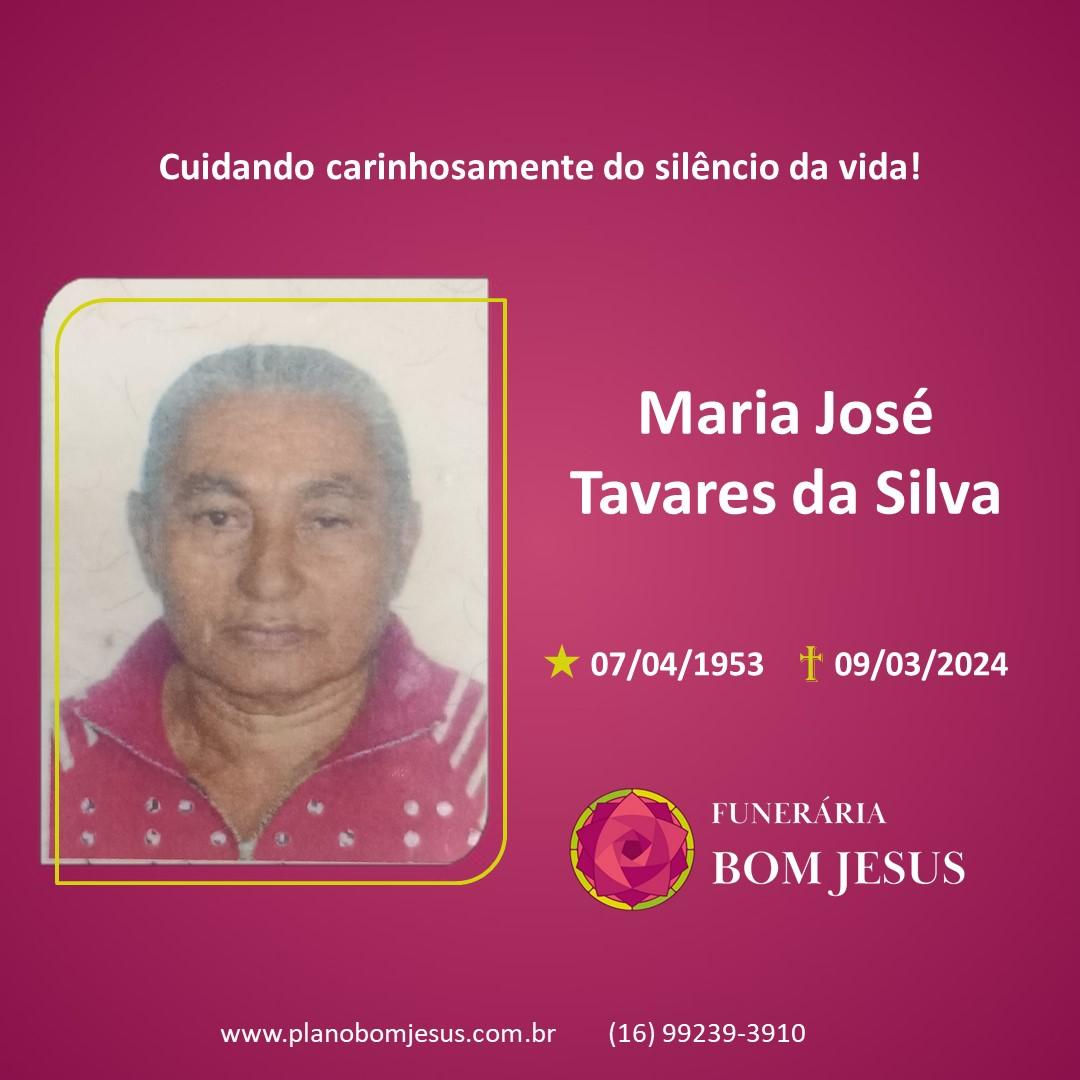 A Funerária Bom Jesus comunica o falecimento da Sra. MARIA JOSÉ TAVARES DA SILVA