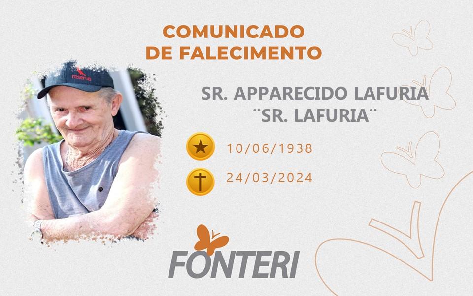 Comunicamos o falecimento do SR. APPARECIDO LAFURIA