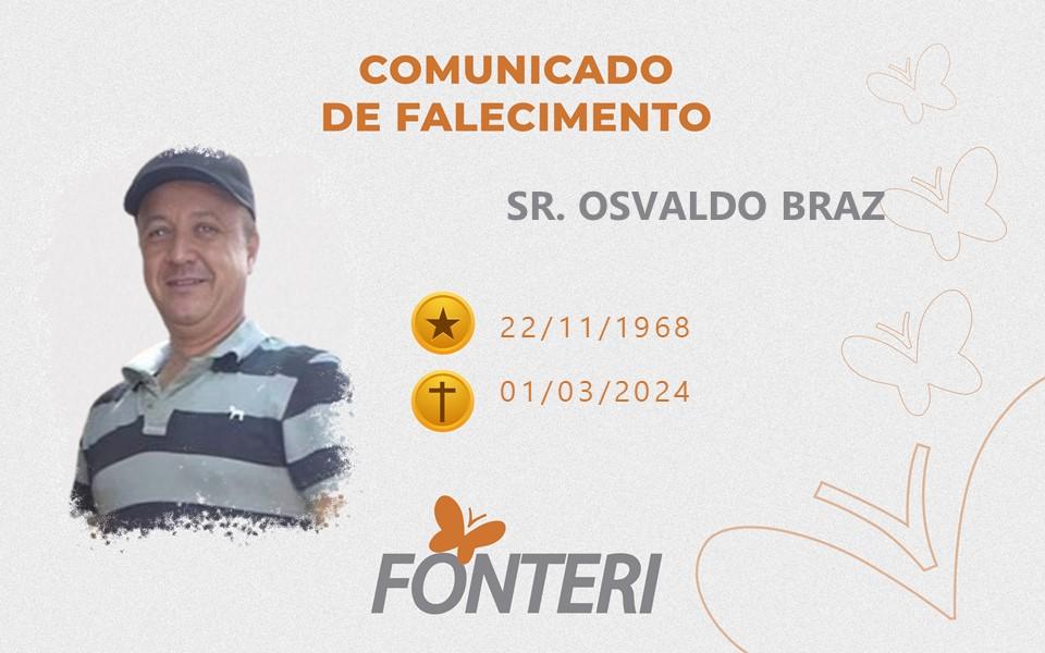 Comunicamos o falecimento do Sr. Edir Carvalho Boldrim