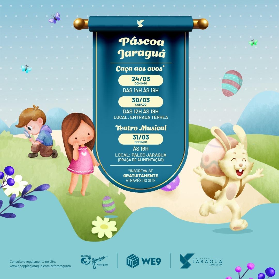 Em comemoração à Páscoa, Shopping Jaraguá terá Caça aos Ovos neste domingo