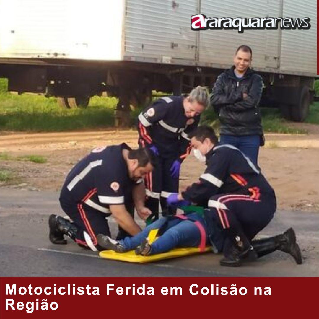 Motociclista Ferida em Colisão na Região