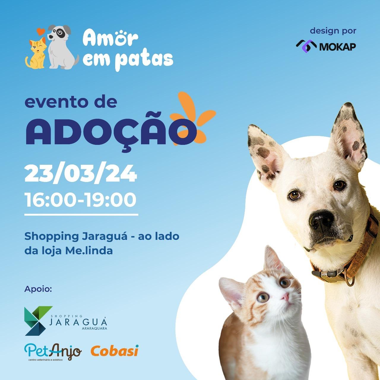 Shopping Jaraguá realiza evento de adoção de pets no próximo sábado